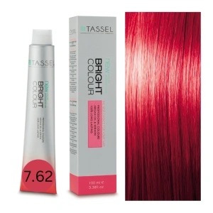Vopsea de par cu keratina, ulei de argan si amoniac Bright Color nr 7.62, Rosu Mediu Cires - 100 ml