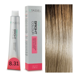Vopsea de par cu keratina, ulei de argan si amoniac Bright Color nr 8.31, Blond Castaniu Auriu Deschis- 100 ml
