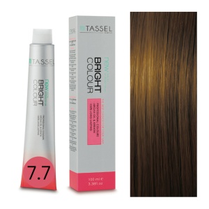 Vopsea de par cu keratina, ulei de argan si amoniac Bright Color nr 7.7, Blond Mediu Maro - 100 ml