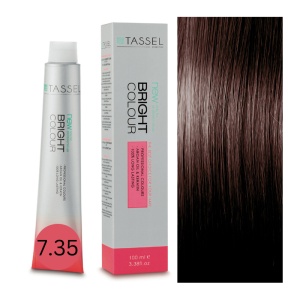 Vopsea de par cu keratina, ulei de argan si amoniac Bright Color nr 7.35, Blond Mahon Mediu Auriu - 100 ml