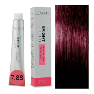 Vopsea de par cu keratina, ulei de argan si amoniac Bright Color nr 7.88, Violet Intens - 100 ml