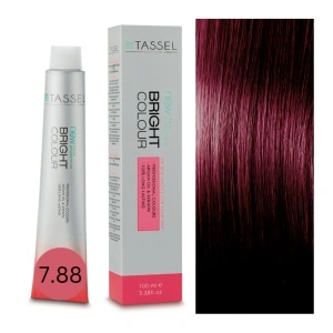 Vopsea de par cu keratina, ulei de argan si amoniac Bright Color nr 7.88, Violet Intens - 100 ml