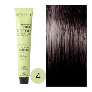 Vopsea de par fara amoniac Fresh Color Tassel nr 4, Castaniu Mediu - 100ml