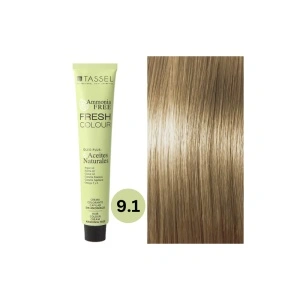 Vopsea de par fara amoniac Fresh Color Tassel nr 9.1, Blond Foarte Deschis Cenusiu - 100 ml