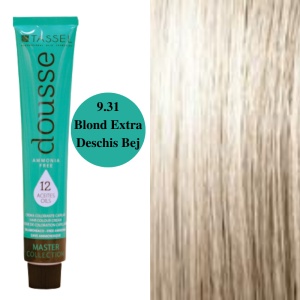 Vopsea fara amoniac cu 12 uleiuri hranitoare pentru par Dousse Tassel nr 9.31, Blond Extra Deschis Bej - 100 ml