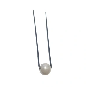 Ac pentru coc, din metal, cu perla alba - set de 10 buc - Img 4