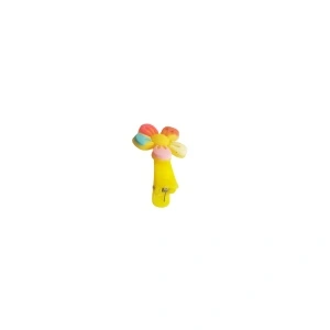 Clama pentru par GALBENA, cu floricica, tip clips - 1 buc - Img 2