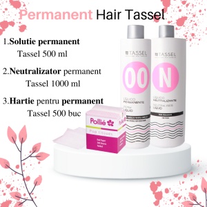 Pachet pentru permanent PAR DIFICIL SI GREU ONDULABIL, include solutia de permanent, neutralizatorul si hartie permanent
