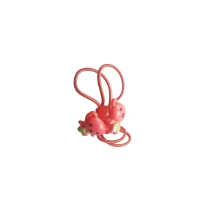Set clama de par cu fetita si doua elastice roz cu ursuleti, pentru prins parul - 1 set - Img 3
