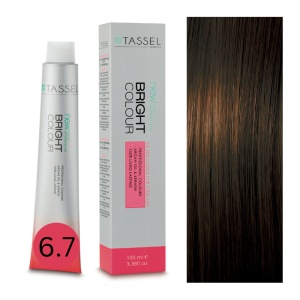Vopsea de par cu keratina, ulei de argan si amoniac Bright Color nr 6.7, Blond Inchis Maro - 100 ml