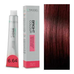 Vopsea de par cu keratina, ulei de argan si amoniac Bright Color, nr 6.64 Blond Inchis Rosu -100ml