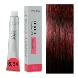 Vopsea de par cu keratina, ulei de argan si amoniac Bright Color, nr 6.64 Blond Inchis Rosu -100ml