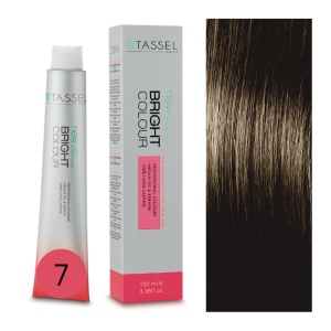 Vopsea de par cu keratina, ulei de argan si amoniac Bright Color nr 7, Blond Mediu Natural - 100 ml