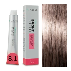 Vopsea de par cu keratina, ulei de argan si amoniac Bright Color nr 8.1, Blond Cenusiu Deschis- 100 ml