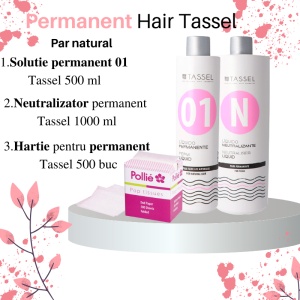 Pachet pentru permanent PAR NATURAL, include solutia de permanent, neutralizatorul si hartie permanent