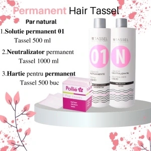 Pachet pentru permanent PAR NATURAL, include solutia de permanent, neutralizatorul si hartie permanent