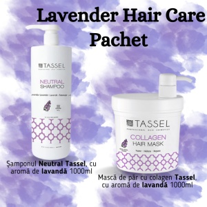 Pachet sampon si masca de par Tassel Lavender Hair Care, cu colagen si lavanda - 1 buc
