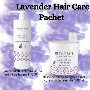 Pachet sampon si masca de par Tassel Lavender Hair Care, cu colagen si lavanda - 1 buc