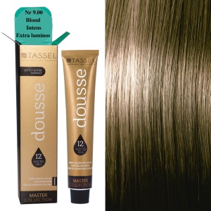 Vopsea de par cu 12 uleiuri hranitoare si putin amoniac Dousse Tassel nr 9.00, Blond Intens Extra Luminos 100 ml