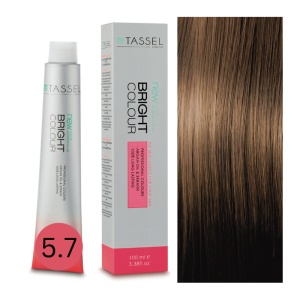Vopsea de par cu keratina, ulei de argan si amoniac Bright Color nr 5.7, Castaniu Maro Deschis - 100 ml