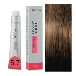 Vopsea de par cu keratina, ulei de argan si amoniac Bright Color nr 5.7, Castaniu Maro Deschis - 100 ml