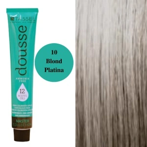 Vopsea fara amoniac cu 12 uleiuri hranitoare pentru par Dousse Tassel nr 10, Blond Platina - 100 ml