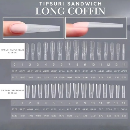 Set 240 Tipsuri Sandwich Dual Form Long Coffin - Img 2