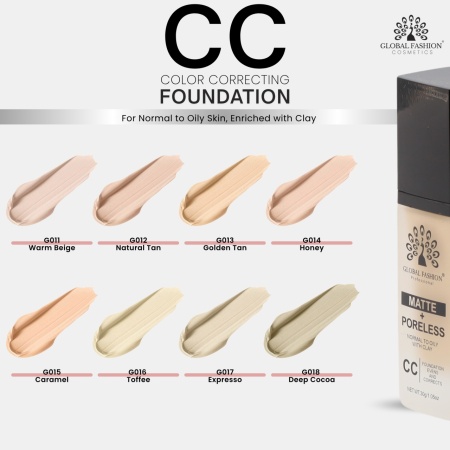 Fond de ten CC Matte+Poreless, Global Fashion, G011, Warm Beige - Img 2