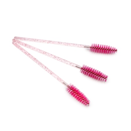 Set de 100 periuțe pentru extensii de gene, fucsia - Img 2