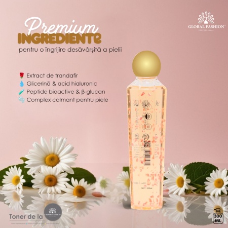 Tonic cu extracte din plante, peptide active, hidratare și fermitate, Global Fashion, Petal Toner - Img 5