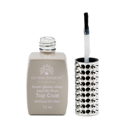 Top Coat fără filtru UV, Global Fashion, Super Glossy Shiny Top Coat without UV filter, 12ml - Img 3