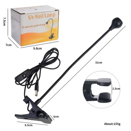 Mini lampa UV/LED Clip White 5W
