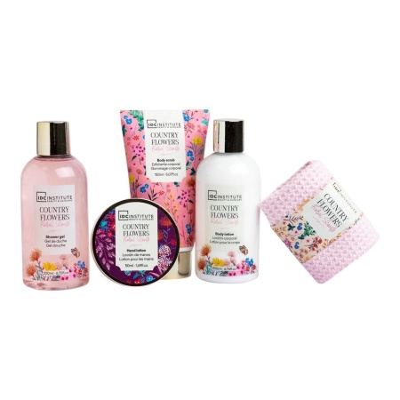 Set 5 produse de ingrijire Country Flower cu suport ceramic, IDC Institute 56232, 600 ml - Img 2