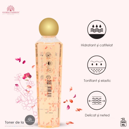 Tonic cu extracte din plante, peptide active, hidratare și fermitate, Global Fashion, Petal Toner - Img 6