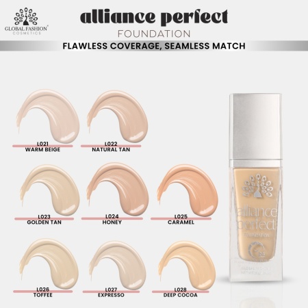 Fond de ten Alliance Perfect Foundation, Global Fashion, L025, Caramel - Img 2