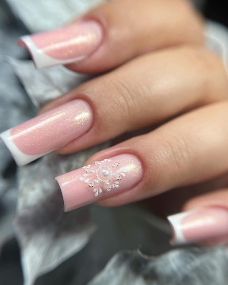 Rubber base Base coat color B nails Deep Shimmer ( nude cu sclipici fin ) - Img 4