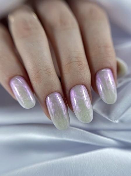 Rubber base Base coat color B nails Shimmer ( alb laptos cu sclipici fin ) - Img 5