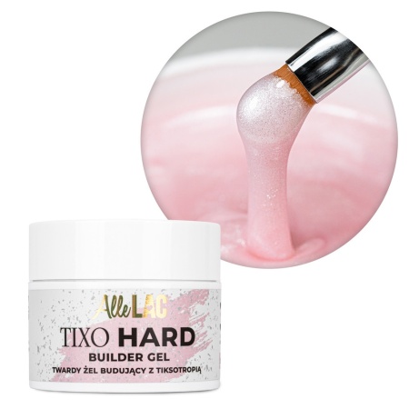 AlleLac Tixo Hard Builder Gel Sparkle Light Pink 45g - Img 4