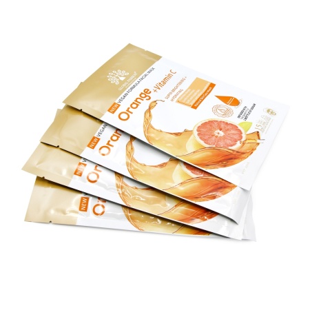 Mască facială Global Fashion, portocală + vitamina C, super iluminatoare și hidratantă, 25 ml, 10 bucăți - Img 2