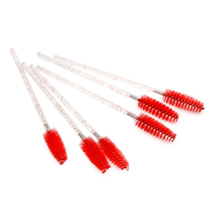 Set de 100 periuțe pentru extensii de gene, red - Img 2
