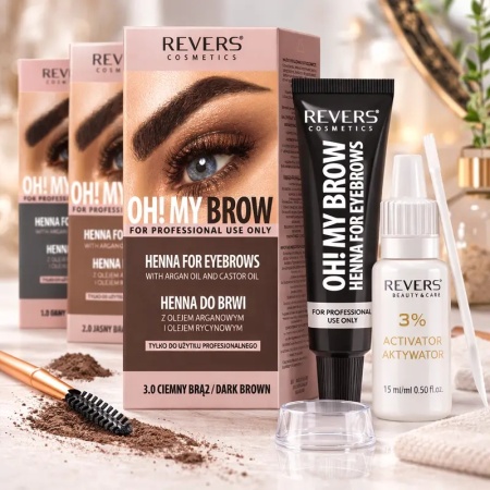 Vopsea de sprancene Henna Oh! My Brows, Revers, Maro Inchis, 3.0, 30ml - Img 5