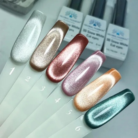 Oja semipermanenta, Snow White, 3D Cat Eye, Global Fashion 8ml, 01 - Img 2