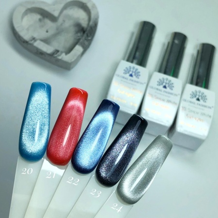 Oja semipermanenta, Snow White, 3D Cat Eye, Global Fashion 8ml, 22 - Img 2