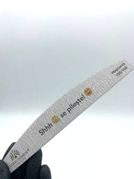 Pila de unghii , semiluna , gri, granulatie 100/100 "Shhh, se pilește!" - Img 2