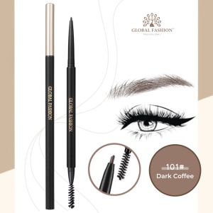 Creion de sprâncene rezistent la apă cu textură foarte fină, Global Fashion, GF38018, #101 Dark Coffee
