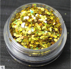 Decor unghii hexagon gold #11