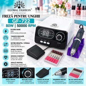 Freza electrica GF-722, 50000 rpm 80 W, alb