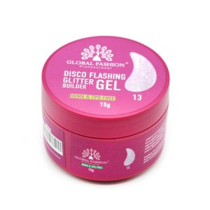 Gel pentru conctructie 15 gr, Disco Flashing Glitter Builder Gel 13