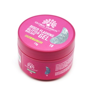 Gel pentru conctructie 15 gr, Disco Flashing Glitter Builder Gel 18