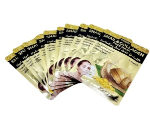 Mască de față HAOKALI Snail & Collagen Face Mask - 10 bucati - Img 2